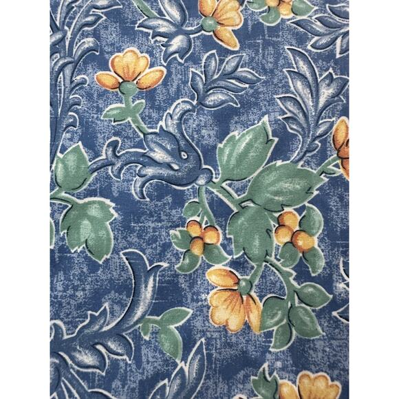 Vintage Sheridan Australia Blue Floral Lined 2 Drapes Curtains/ Valance Set 3 - Picture 1 of 16